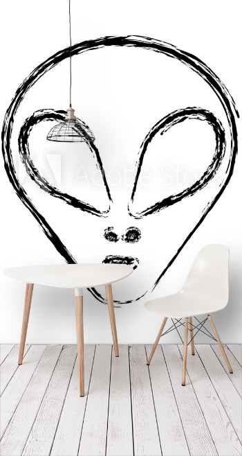 Picture of Alien icon over white background vector illustration